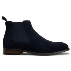 Mens Ldn Amros Chelsea Boots - Blue Suede - Size Uk 9