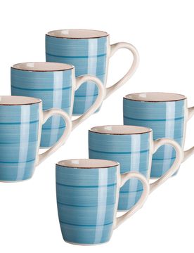 Kaffeebecher-Set, Steingut LUMACA blau