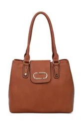 Women's Kaelune Dual Compartment PU Leather Shoulder Bag in Brown - Brown - Size: One Size