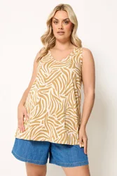 Women's Zebra Vest Top in Gold Size: 26-28 - Gold - Size: 26-28