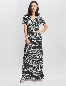 Womens Geraldine Jersey Maxi Dress - Black - Size 8 Uk - Gina Bacconi - FashionsVida