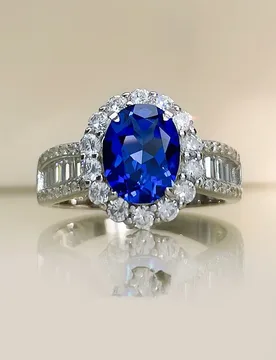 Carat Daily Wear Lab-Grown Cornflower Sapphire Ring, Women's Niche Light Luxury Wide Band Gifts with Super Sparkling Diamonds - Aliexpress - FashionsVida