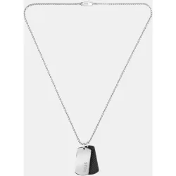 Collar de hombre Devon de acero y piel
