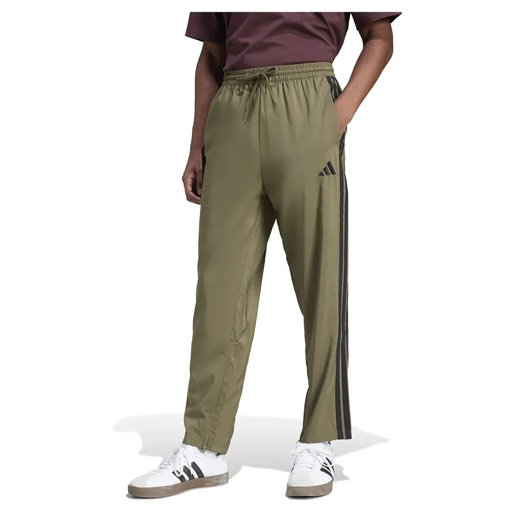 Joggers Essentials 3 Stripes Stanford Open Hem Olive Strata / Black M - Adidas - FashionsVida