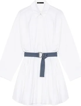 Vestido corto de algodón con cinturón desmontable - Maje - FashionsVida