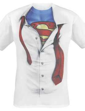DC Comics T-Shirt - Clark Kent - S bis XXL - für Männer - Größe M - weiß - Lizenzierter Fanartikel - Männer - male
