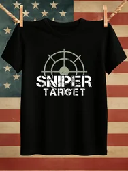 Sniper Target Bullet Hole Design T-Shirt 100% Cotton O-Neck Short Sleeve Summer Casual Mens T-shirt Streetwear