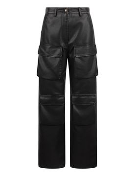 Pantaloni Cargo In Finta Pelle