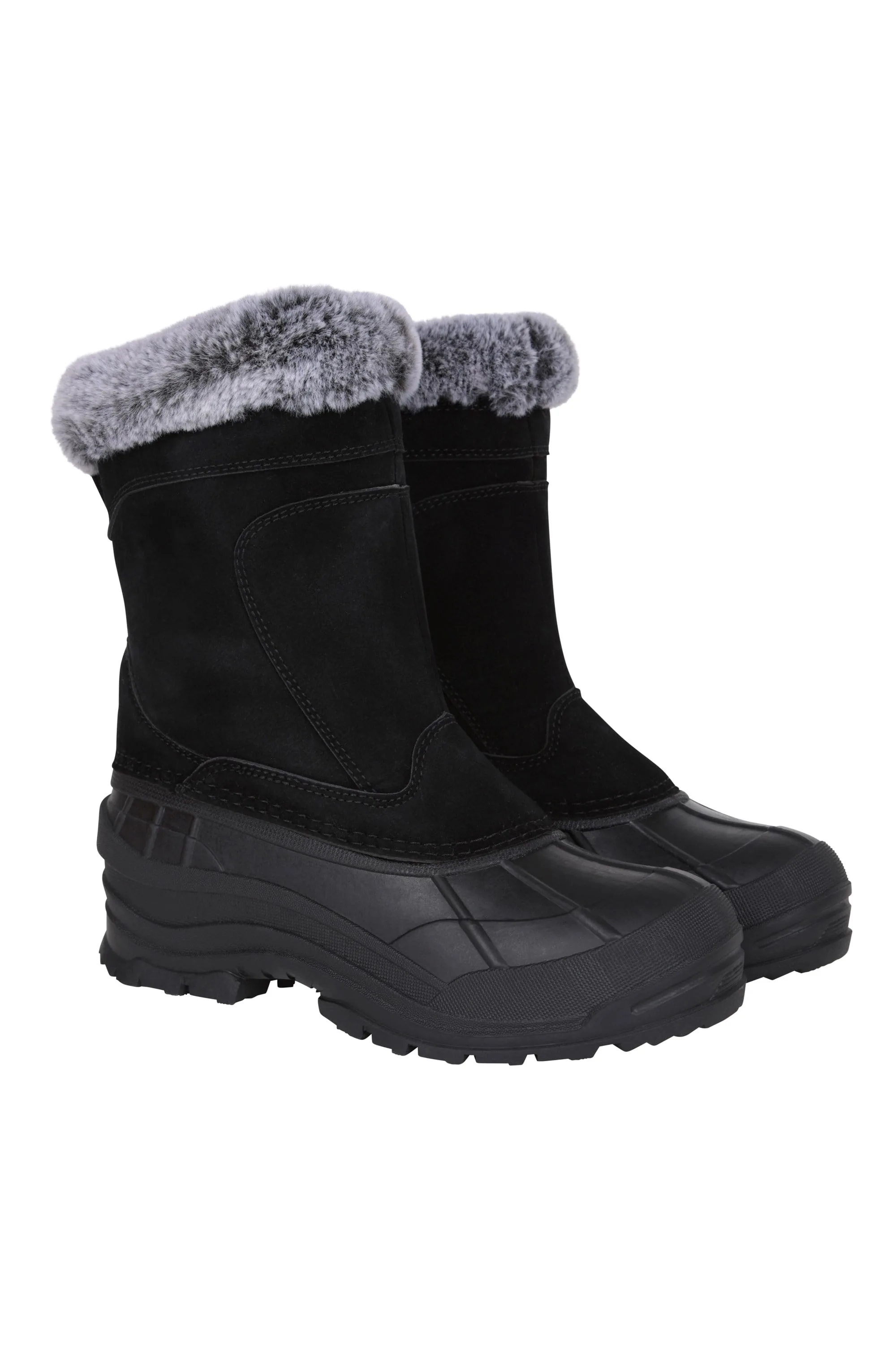 Snowdrift Womens Fur Lined Snow Boot - Black - Black - Size: 8 - Mountain Warehouse - FashionsVida