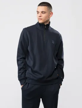 Zetrust Mens 1/4 Zip Sweatshirt - Blue - Size X-Large - Boss Orange - FashionsVida