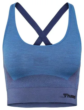 Top De Sport Cleaa Seamless Riviera / Insignia Blue Melange XS - Hummel - FashionsVida