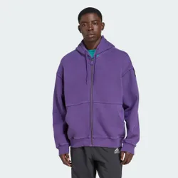 Felpa con cappuccio EQT Fleece Full - Zip XL Violet