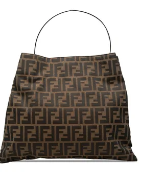 Zucca Canvas Metal Handle Tote - Fendi - FashionsVida