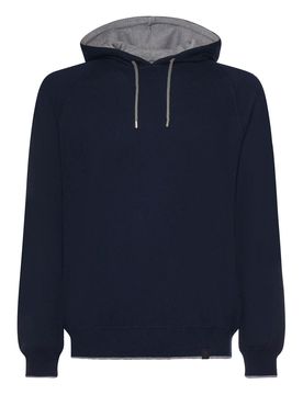 Felpa con zip in cotone e cashmere