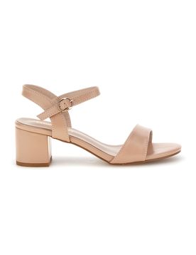 Sandali beige con tacco largo e cinturino P697 37