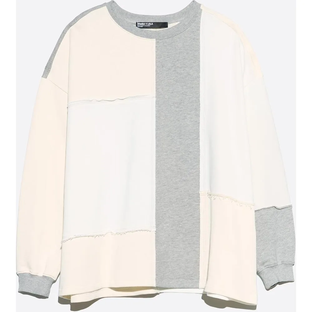 Sudadera de mujer oversize patchwork algodón - Bimba y Lola - FashionsVida