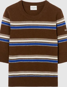 Jersey de punto de mujer con cachemira a rayas y cuello redondo - CLAUDIE PIERLOT - FashionsVida