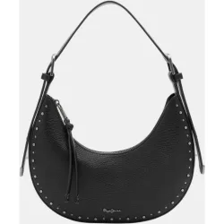 Bolso tipo media luna con cierre cremallera