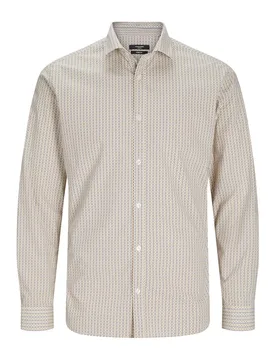Mens And Slim Fit Long Sleeve Shirt In Mineral Yellow - Size Small - Jack & jones - FashionsVida