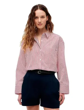Chemise à Manches Longues Ww0ww51129 Regular Fit Rwb Summer Stripe 36