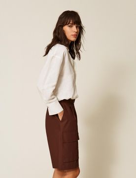 Chemise en lin mélangé avec finition croisée