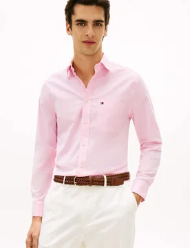 Slim Fit Cotton Rich Oxford Shirt Pink male - Tommy hilfiger - FashionsVida