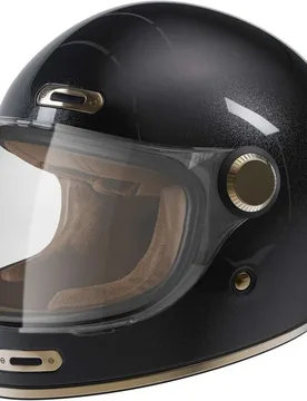 Casco Moto Integrale Vintage HISTORY Nero Perlato taglia XL - Stormer - FashionsVida