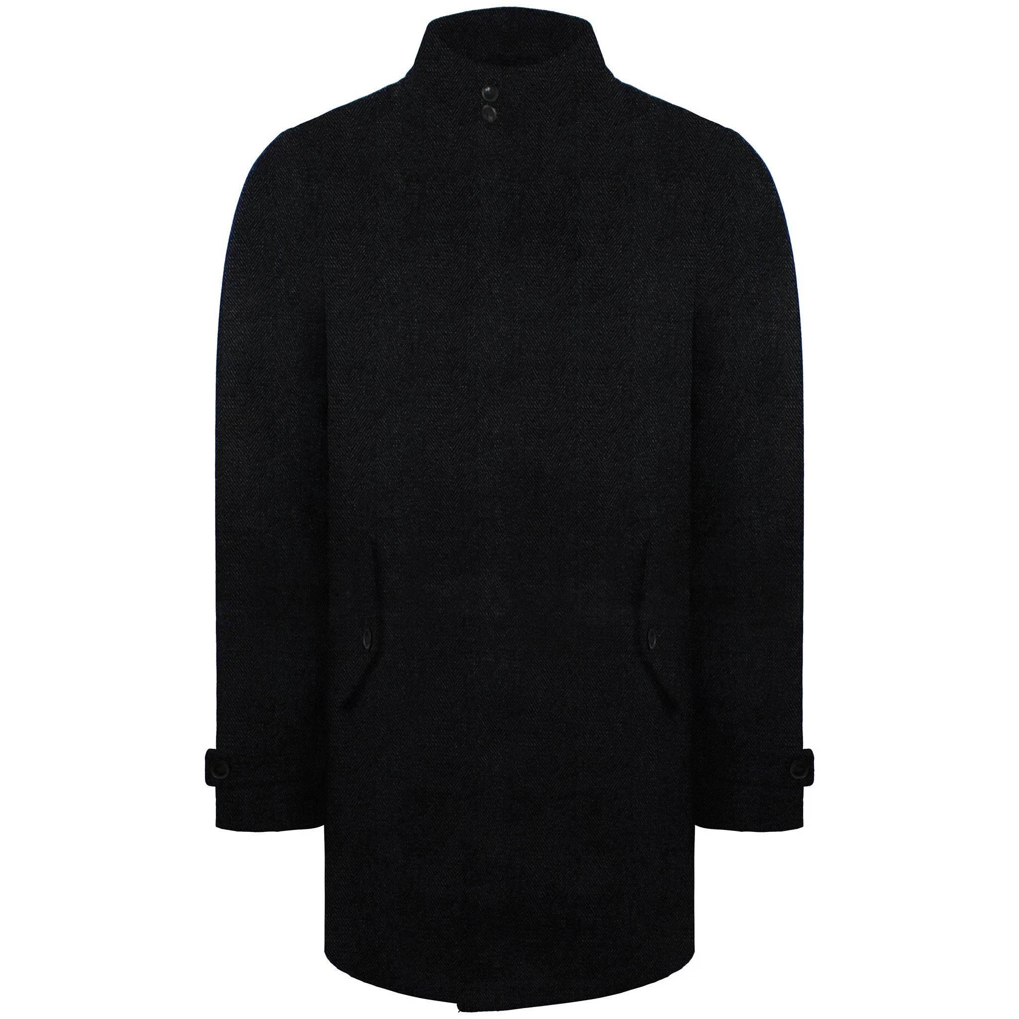 Plain Mens Dark Grey Long Coat - Size X-Large - Ben sherman - FashionsVida