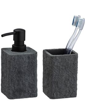 Bad-Accessoire Set „Villata“, 2-tlg., grau