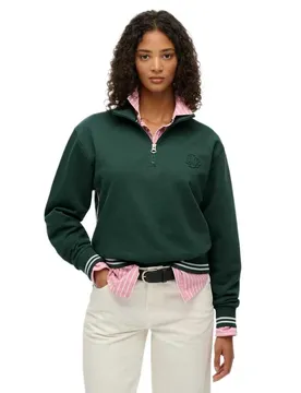 Maglione Con Mezza Zip Country Club Embossed Enamel Green S