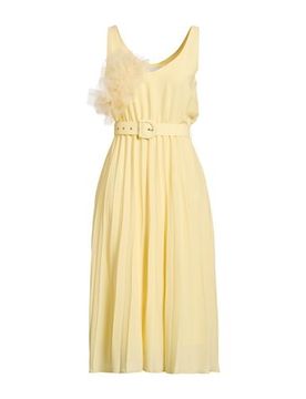 Vestido midi Mujer Amarillo pastel S Mujer