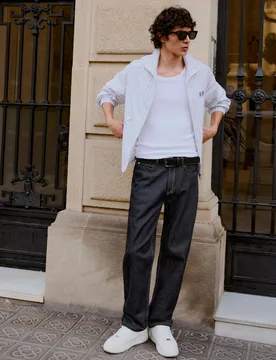 Jean Straight Fit 46 Marine - Bershka - FashionsVida