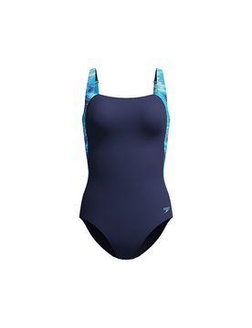 Maillot de bain imprimé Lustre bleu marine 38