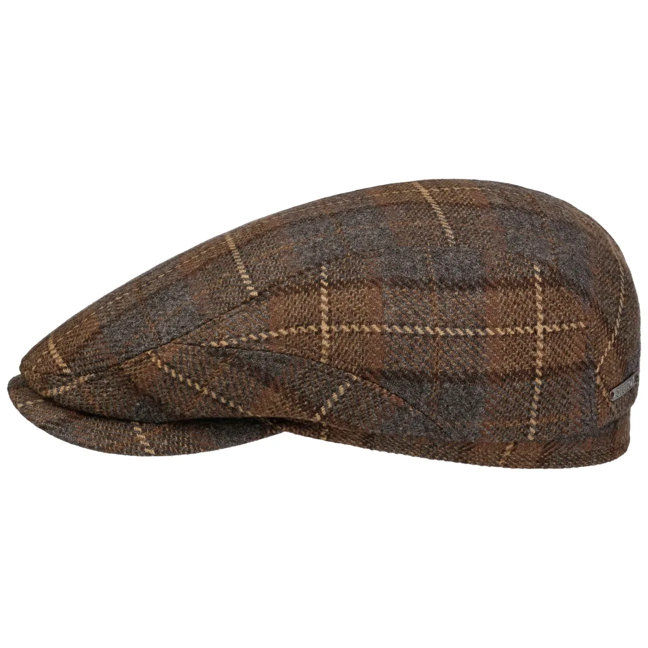 Scranton Wool Driver Flat Cap by - brown - Size: 60 cm - Stetson - FashionsVida