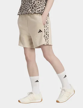 Womens Short Seasonal Essentials 3-stripes Animal Print - Beige, beige beige Donna taglia XS - Adidas - FashionsVida