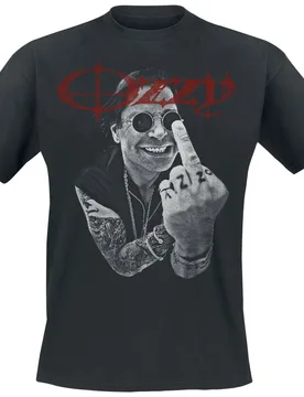T-Shirt - Middle Finger - S bis 5XL - für Männer - Größe S - schwarz - Lizenziertes Merchandise! - Männer - male - Ozzy Osbourne - FashionsVida