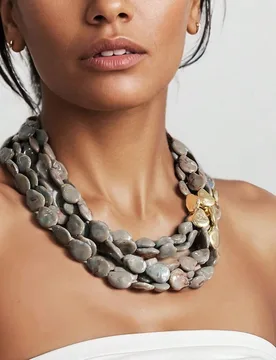 Pieza Collar de cuentas multicapa de resina y metal con estilo bohemio retro, adecuado para el uso en vacaciones de playa de mujeres - Shein - FashionsVida