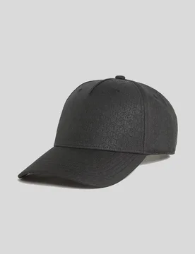 Tonal Monogram Baseball Cap in Black - Lyle & Scott - FashionsVida