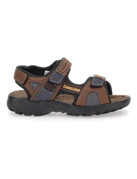 Sandali Marroni Con Strappi in Velcro 1015 40 - CANGURO - FashionsVida