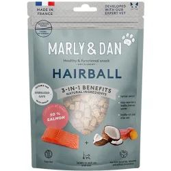 Marly & Dan - Snack para gatos adultos Marly & Dan Hairball bolas de pelo salmón 40 g