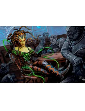 MTG Outlaws of Thunder Junction Playmat Key Art featuring Vraska, the Silencer - Ultra PRO - FashionsVida