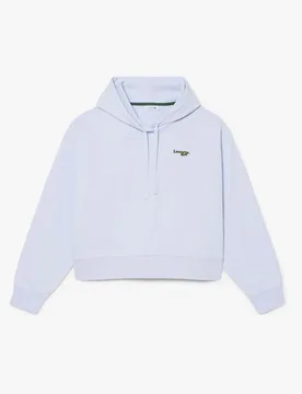 Felpa azzurra oversize con cappuccio e logo coccodrillo - Lacoste - FashionsVida
