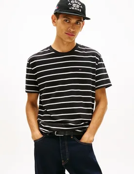 Camiseta de hombre de rayas regular fit de manga corta - Tommy Jeans - FashionsVida