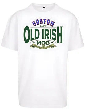 Mister T-shirt à Manches Courtes Old Irish Mob Oversize White XL - TEE - FashionsVida