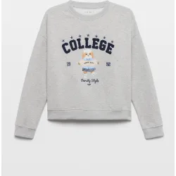 Sudadera de mujer print college perrito