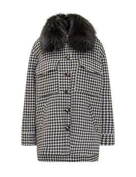 Chic Pied-de-Poule Jacket with Stylish Collar