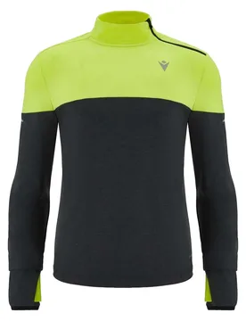 Barney Half Zip Sweatshirt Neon Yellow / Medium Grey Melange L Men - Macron - FashionsVida