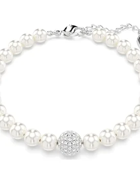 Strand Remix Collection, Crystal Pearl, Bianco, Placcato rodio OS - Swarovski - FashionsVida