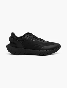 Running trainers with leather trims Black male - BOSS - FashionsVida