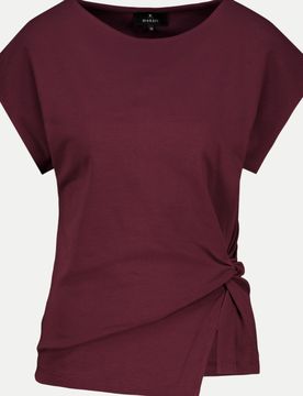 T-Shirt mit seitlicher Raffung Rot 40